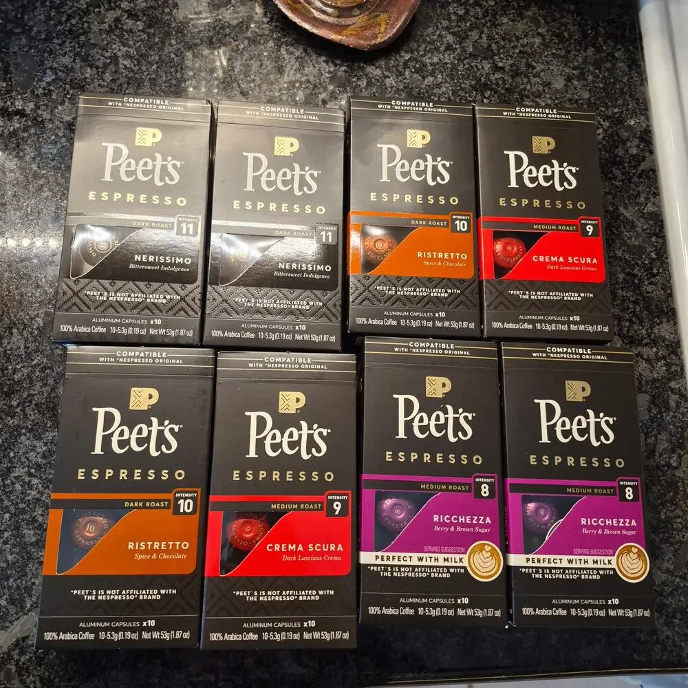 Peet's Coffee Nespresso Compatible Aluminum Capsules, 80-count